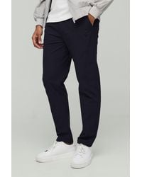 BoohooMAN - Tapered Fit Technical Stretch Smart Pants - Lyst