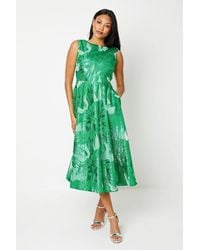 Coast - Premium Jacquard Midi Wedding Guest Dress - Lyst