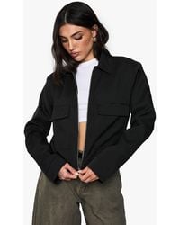 Boohoo - Zip Front Tailored Bomber Jacket - Lyst