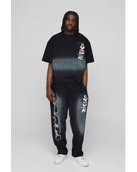 Boohoo - Oversized Washed T-Shirt & Jogger Long Set - Lyst