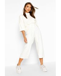 Boohoo Oversized Boxy Short Sleeve Sweatshirt - White