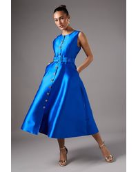 Coast - Button Through Belted Prom Dress - Lyst