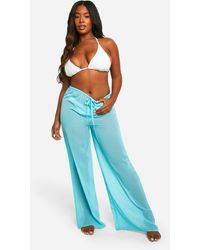 Boohoo - Plus Drawstring Tie Beach Pants - Lyst
