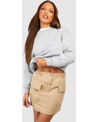 Boohoo - Tall Woven Ruched Detail Pocket Mini Skirt - Lyst