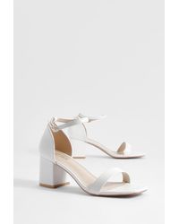 Boohoo - Wide Fit Low Block Barely There Heels - Lyst