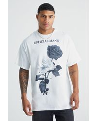 BoohooMAN - Oversize T-Shirt mit Rosen-Print - Lyst