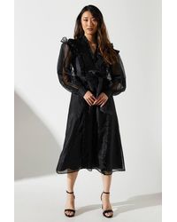 Coast - Organza Frill Trim Midi Dress - Lyst