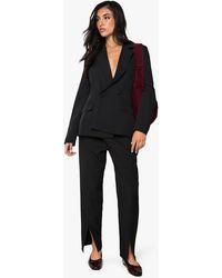 Boohoo - Pantalón Entallado Ajustado Con Abertura Frontal - Lyst