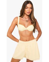 Boohoo - Linen Flippy Beach Short - Lyst