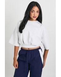 Boohoo - Interlock Cropped Cinched Waist Boxy T-Shirt - Lyst