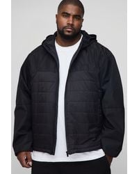 Boohoo - Plus Regular Fit Lightweight Quilted Hooded Jacket - Lyst