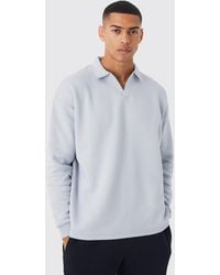 Boohoo - Oversized Revere Neck Rugby Polo - Lyst