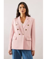 Wallis - Double Breasted Button Detail Blazer - Lyst