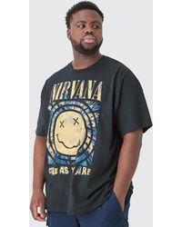 Boohoo - Plus Oversized Nirvana License T-shirt Black - Lyst