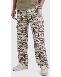 BoohooMAN - Tall Relaxed Cargo Pocket Camo Trouser - Lyst
