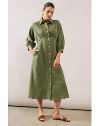 Wallis - Viscose Cotton Button Through Shirt Dress - Lyst