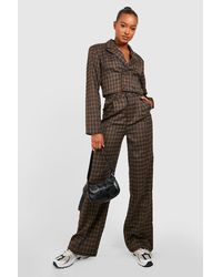 FRAME Cotton Le High Flare Trouser in Brown Womens Clothing Trousers Slacks and Chinos Wide-leg and palazzo trousers 