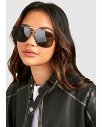 Boohoo - Tinted Oversized Aviator Sunglasses - Lyst