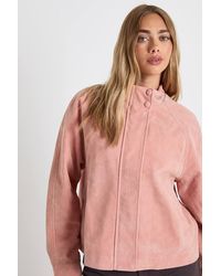 Boohoo - Faux Suede Bomber Jacket - Lyst