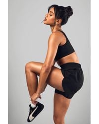 Boohoo - Pantalón Corto Deportivo 2 En 1 Dsgn Studio De Tiro Alto Con Cintura Ancha - Lyst