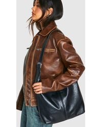 Boohoo - Western Buckle Slouchy Tote Bag - Lyst