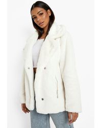 faux white fur coat