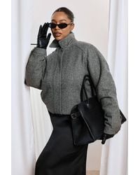 Boohoo - Plus Wool Look Oversized Jacket - Lyst