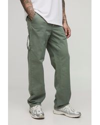 BoohooMAN - Tall Washed Relaxed Fit Carpenter Panel Pants - Lyst