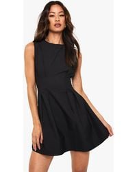 Boohoo - Tall Cotton Poplin Seam Detail Shift Dress - Lyst