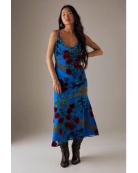 Warehouse - Petite Premium Burnout Cowl Neck Strappy Midi Slip Dress - Lyst