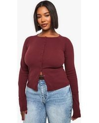 Boohoo - Plus Button Down Long Sleeve Top - Lyst