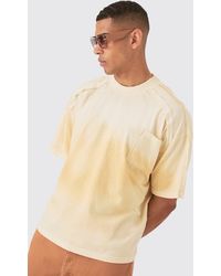 BoohooMAN - Oversized Boxy Extended Neck Washed T-shirt - Lyst