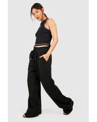 Boohoo - Corset Lace Up Detail Wide Leg Jogger - Lyst