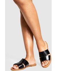 Boohoo - Sandalias Con Abertura En La Puntera Y Acabado De Cocodrilo - Lyst