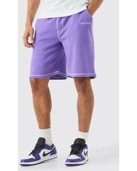 BoohooMAN - Relaxed Limited Edition Contrast Stitch Shorts - Lyst