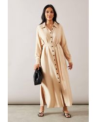Wallis - Petite Collared Button Through Shirt Dress - Lyst