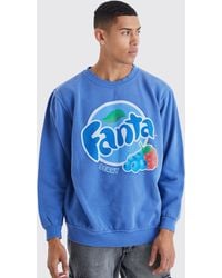 BoohooMAN - Oversized Fanta Berry Wash License Sweatshirt - Lyst
