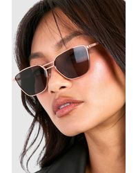 Boohoo - Aviator Tinted Frame Sunglasses - Lyst