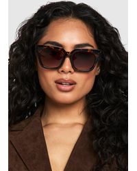 Boohoo - Oversized Tortoise Shell Square Sunglasses - Lyst