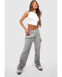 Boohoo - Marl Pinstripe Relaxed Fit Tailored Trousers - Lyst