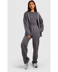 Boohoo - Tall Ribbed Fitted T-shirt 3 Piece Hooded Tracksuit - Lyst
