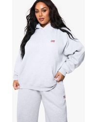 Boohoo - Plus Usa Flag Embroided Oversized Hoodie - Lyst