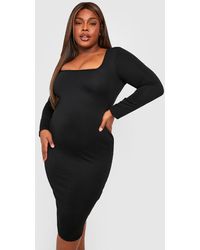 Boohoo Jumbo Rib Notch Neck Midaxi 