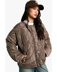 Boohoo - Quilted Collarless Puffer Jacket - Lyst