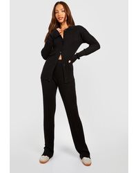 Boohoo - Tall Collared Button Through Lounge Set - Lyst
