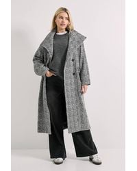 Dorothy Perkins - Funnel Neck Button Detail Longline Coat - Lyst