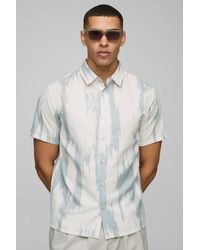 BoohooMAN - Regular Short Sleeve Slub Large Scale Abstract Shirt - Lyst