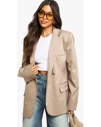 Boohoo - Tailored Cinched Waist Wrap Blazer - Lyst