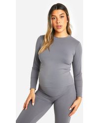 Boohoo - Maternity Soft Touch Long Sleeve Basic Top - Lyst