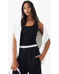 DSGN Studio - Square Script Embroidered Rib Tank Tank Top - Lyst